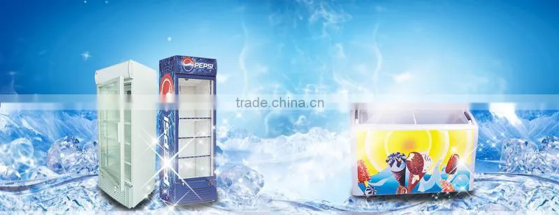 supermarket 600L glass door chest freezer with lock