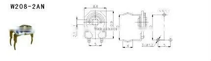 W208-2AN potentiometer single-turn potentiometer glass glaze trimpot