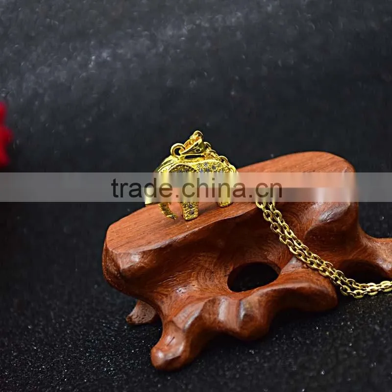 Wholesale indonesian market elephant stainless steel gold jewellery pendant necklaces