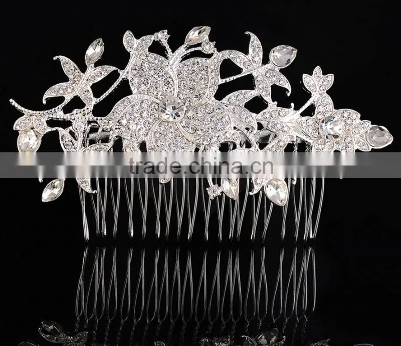 The bride wedding dress handmade ornaments headdress Fashion exquisite diamond crystal dish hair comb