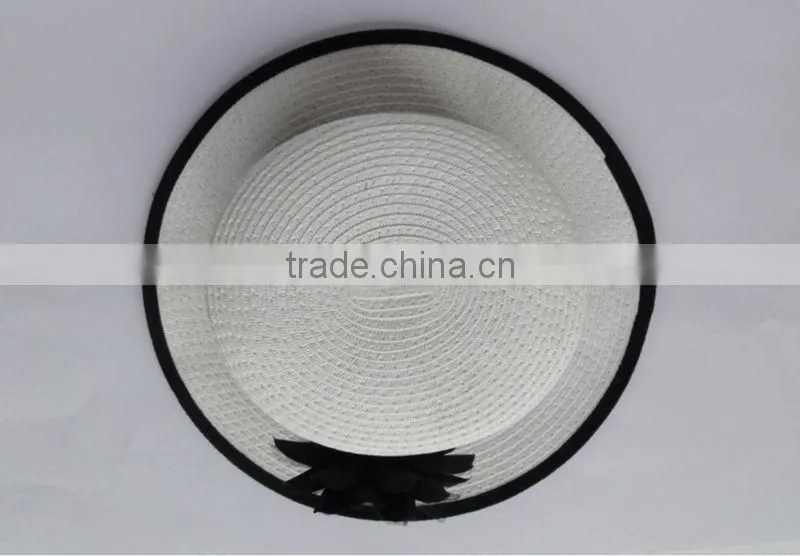 flat top white papaer straw hat