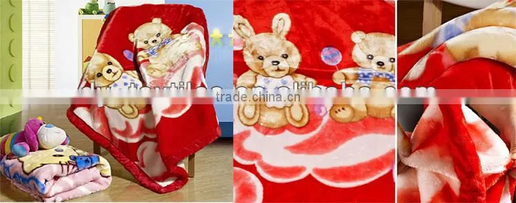 Double sided practical cute lovely caroon fleece blanket printed