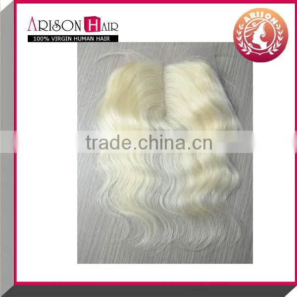 Grade AAAA high quality virgin brazilian hair blonde silk base closure