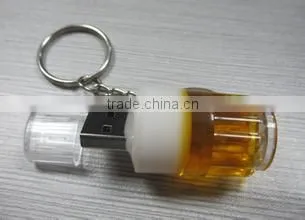 Acrylic usb pendriver beer cup usb flash drive 4gb