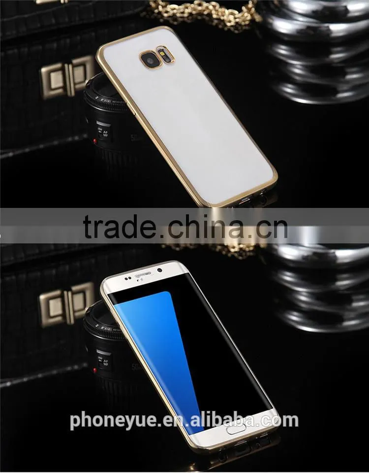 Luxury Rose Gold TPU Plating Plated Edge Soft Clear Case for Samsung S7 edge