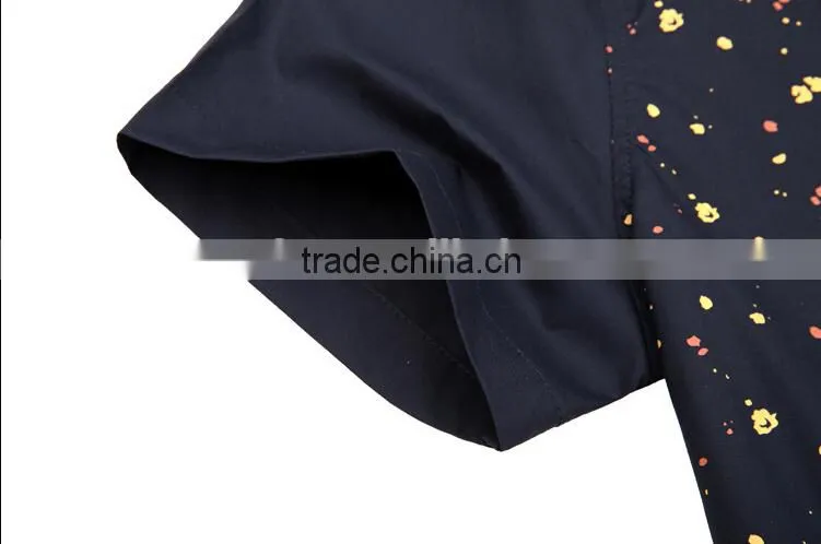 2015 Summer Newest White Short Sleeve Men Fashion Shirt