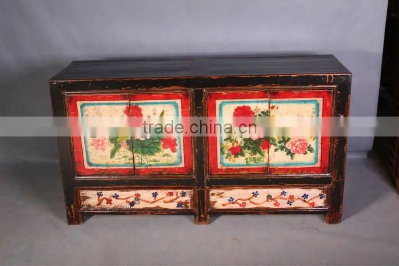 Chinese antique Mongolia TV cabinet