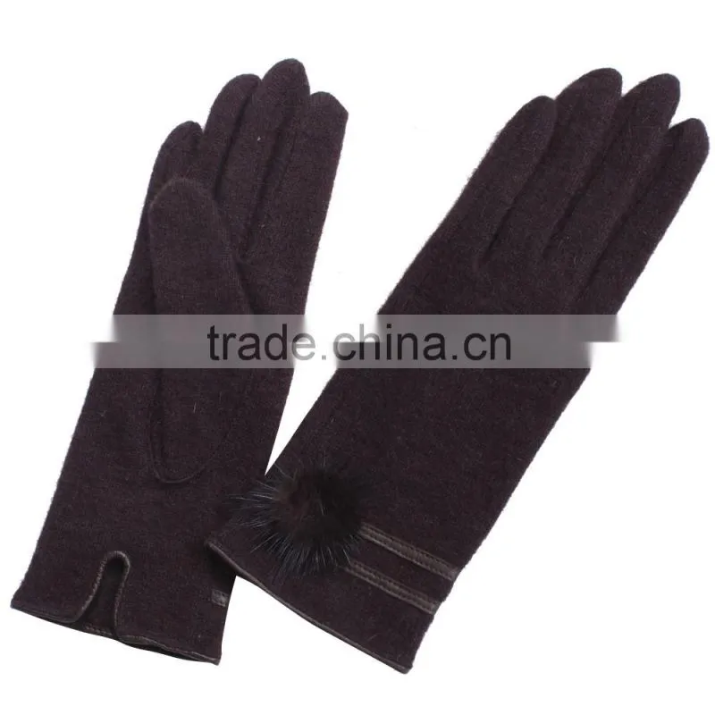 rabbit fur decorate gloves
