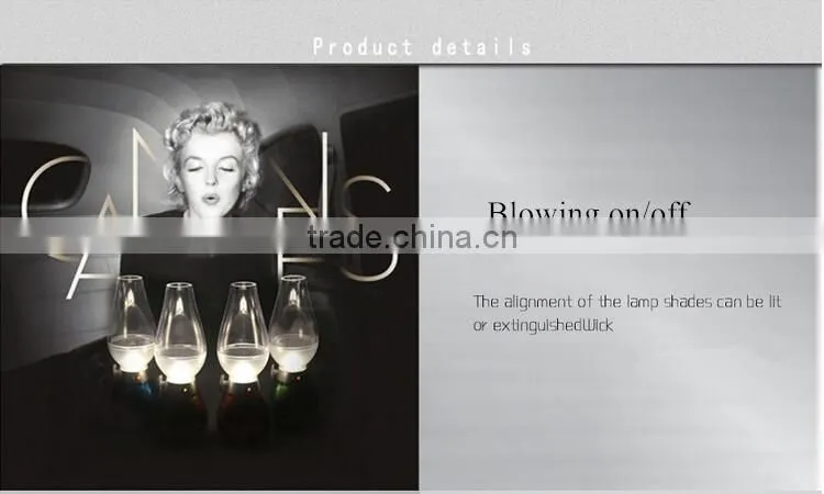 Traditional Blow Control USB Rechargeable Antique Cut Glass Oil Lamps / Best Promotional Gift and Traditional Meeting