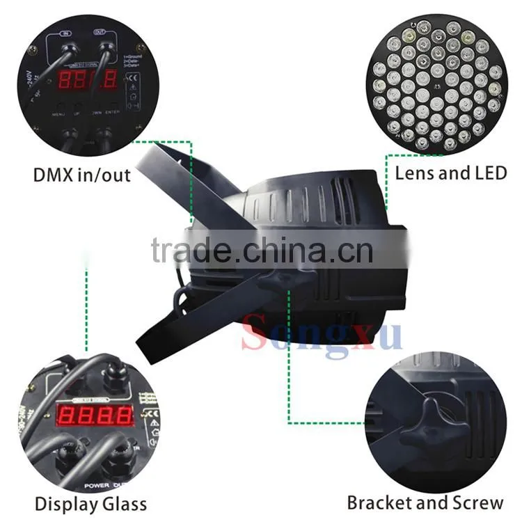 54*3w led rgbw par 64 stage lights for stage disco ktv