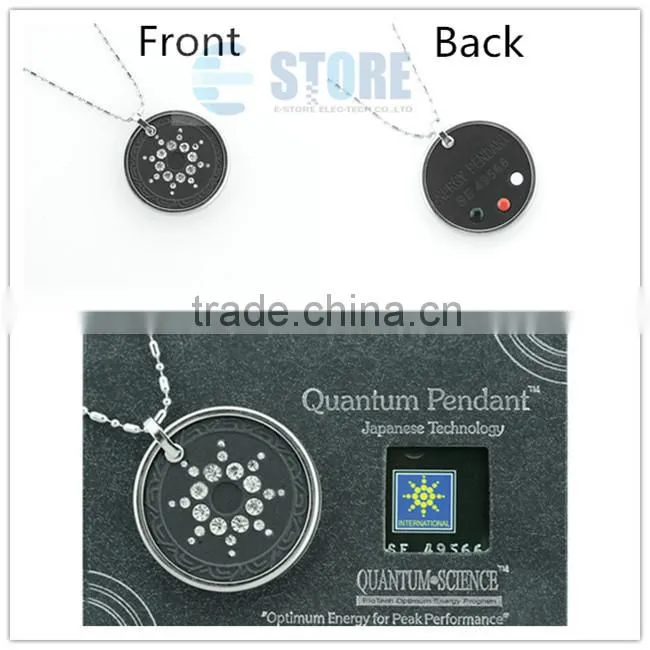 Crystal Quantum Pendant with Scalar Energy + Germanium,Far Infrared,Negative Ion Stone + Stainless Steel Clasp