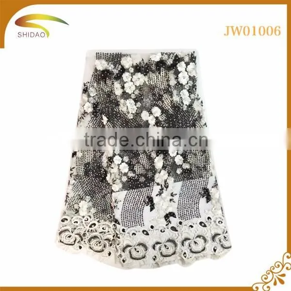 wholesale high quality latest Italian decorative embroidery stretch silk fabric market in african