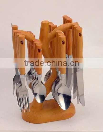 High quality stainless steel flatware sets with colorful plastic handle , China supplier alibaba express