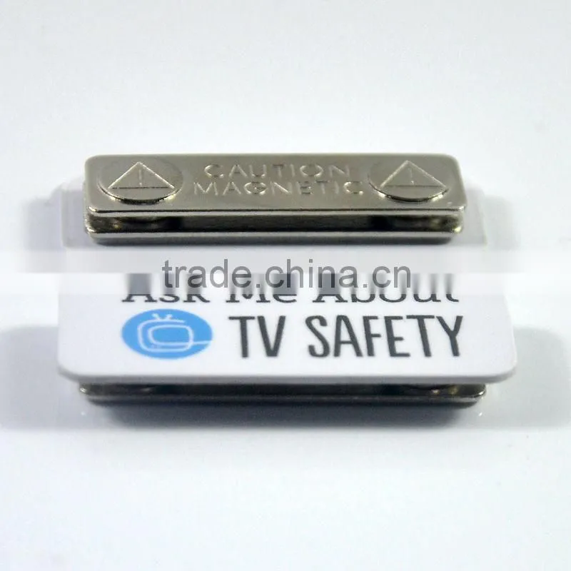 cheap name badge with magnetic back