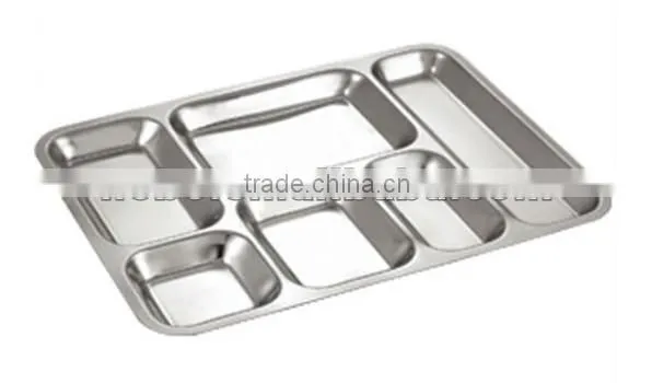 Stainless Steel 5 compartments mess tray/lunch tray