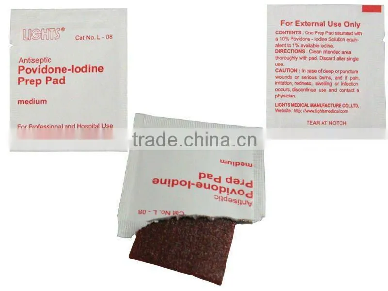 Povidone-Iodine prep pads L 08
