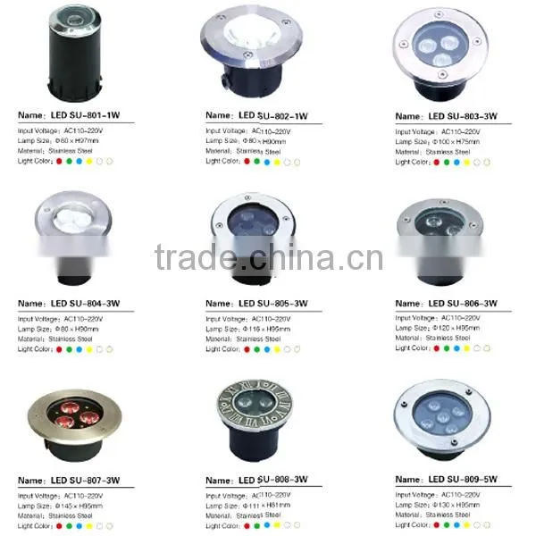 9w colorful decorative led underwater light