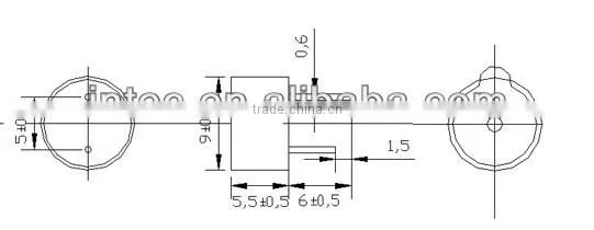 9*5.5 internal drived magnetic buzzer active block one-piece pattern 3V P00013