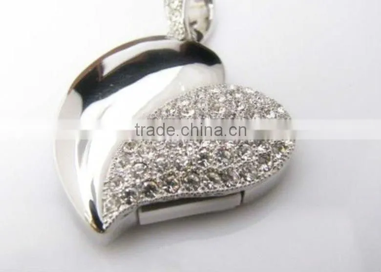 Hot sell ! heart shape exquisite Jewery USB flash drive