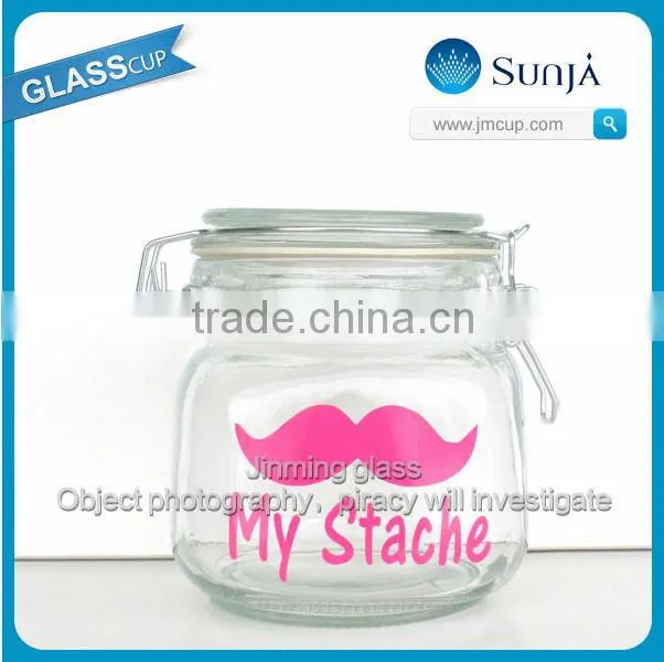 2014 china container home glass bottle food storage glass bottle wholesale