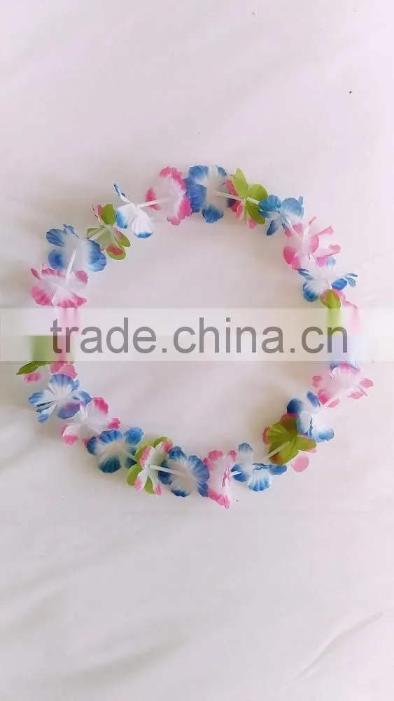 Customized Promotional Colorful Flower Lei Hawaii Collar for Hawaii