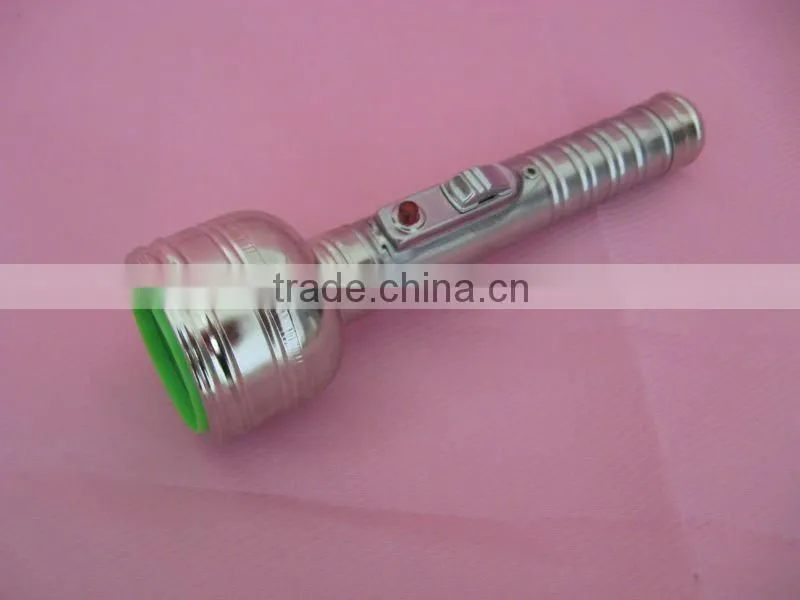 LED Chrome Metal Flashlight 2xAA battery