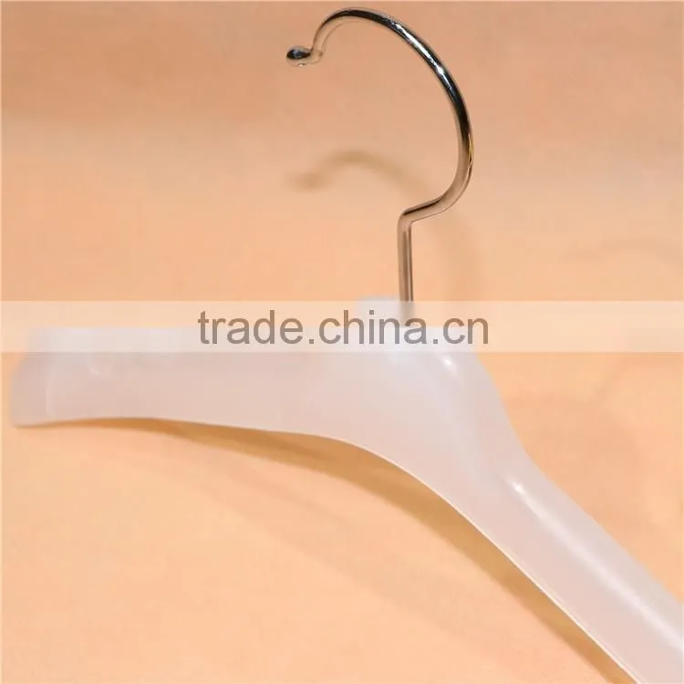 Translucent plastic children hanger for garment display
