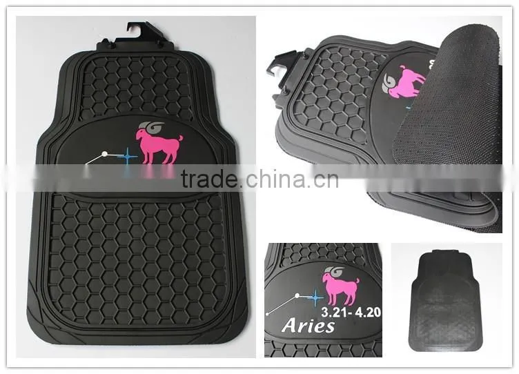 Universal Black All Weather Trimmable Rubber Floor Mats Set