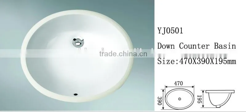 Popular wc bathroom basin, under counter basin/ under counter mounting