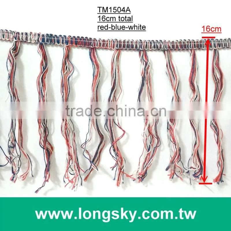 (#TM1504A) 2015 branded new European design 16cm long colored tassel fringe for dress