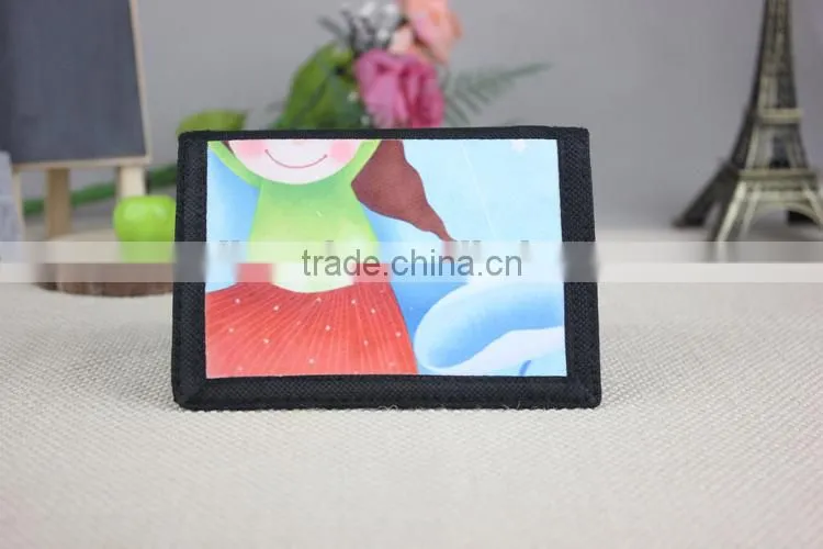 Advertising Sublimation Black Custom Logo Wallet for kids