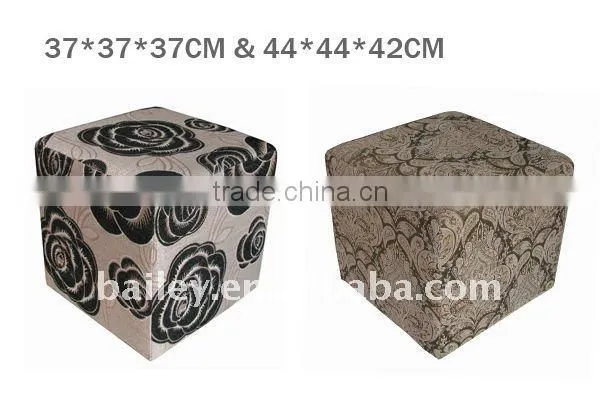 cotton fabric square home ottoman furniture for decoration