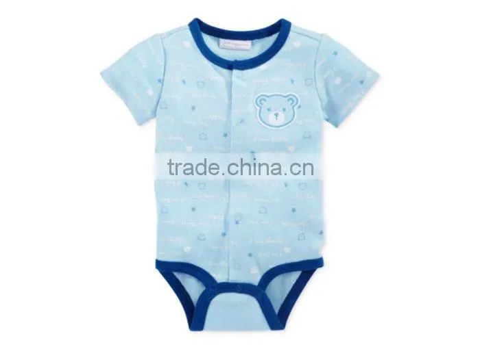 Hot Sale Baby Boys Summer Romper Simple Cute Printing And Emb Romper