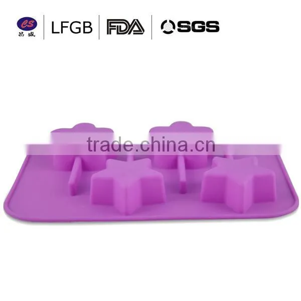 2014 new design professional customized star shape Silicone Ice cube Tray