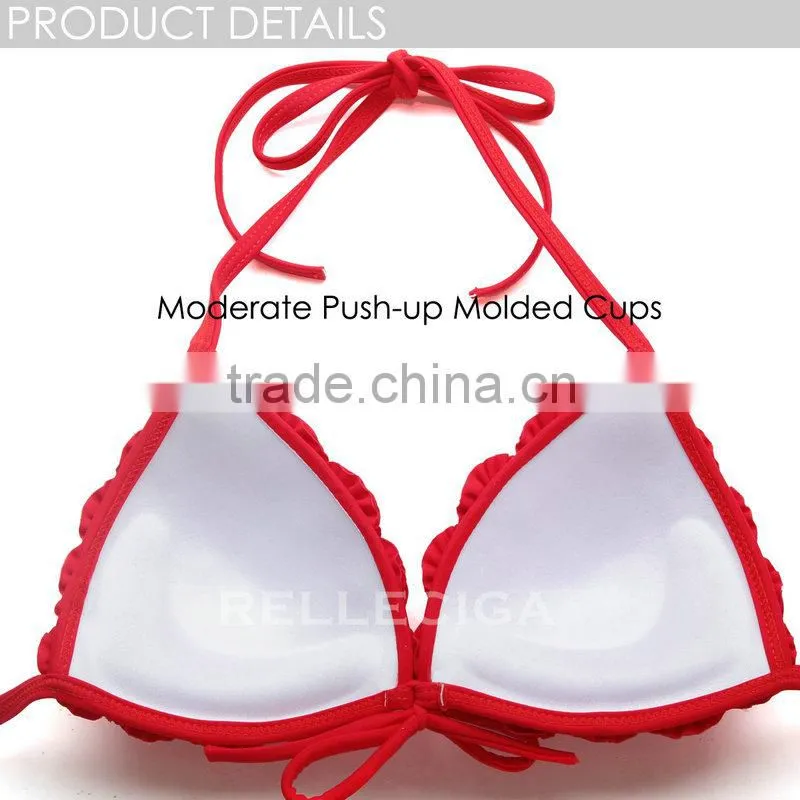 RELLECIGA 2016 Marianne Collection -Red 3D Blooming Flower Triangle Top Bikini Set with Moderate Push-up Molded Cups