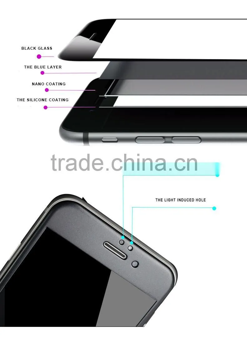 new arrival screen protector for iphone 6 6s plus 3D full curved edge tempered glass screen protector