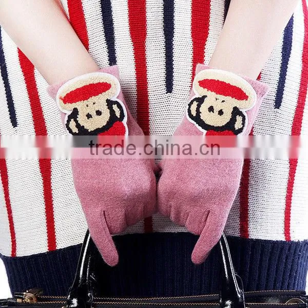 ZFYB 80% sheep wool gloves with embroidery