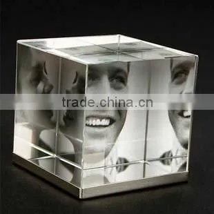 Etched Crystal Glass Cube/Crystal Gifts