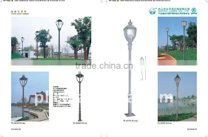 Die-cast aluminum garden light with PMMA lampshade