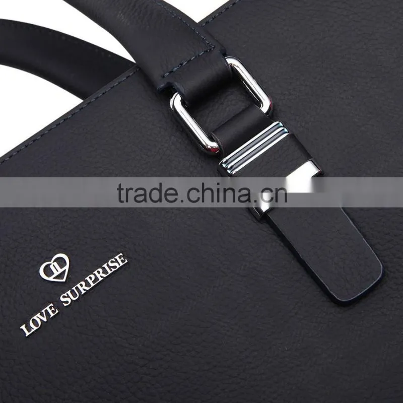 New fashion custom simple laptop genuine leather men briefcase at low price