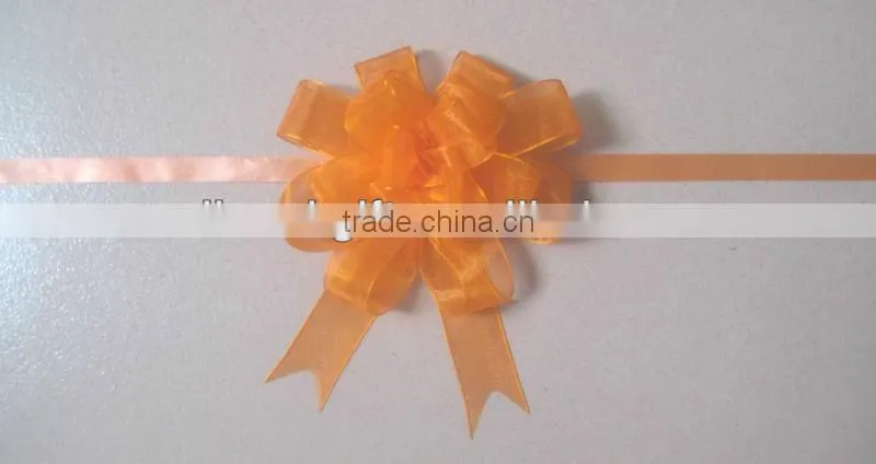 HOT SALE ! Extra Long Blue Mesh Woven Ribbon Butterfly Pull Bow