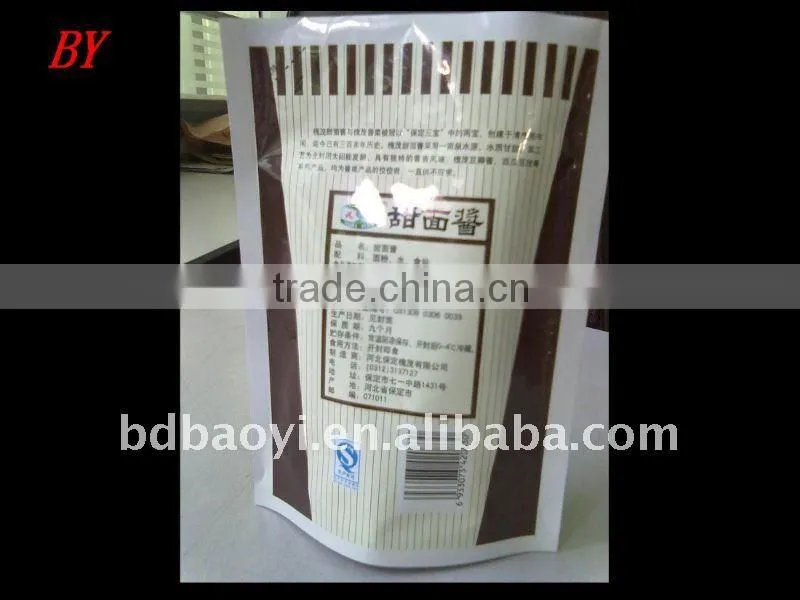 Food grade plastic bag for paste