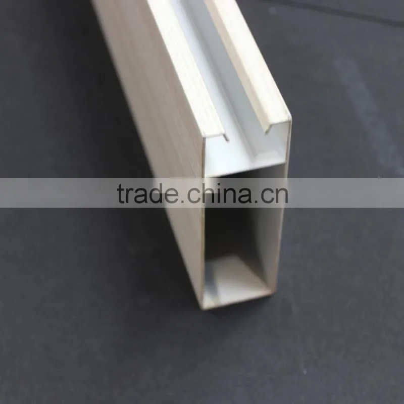 Wood Grain Aluminum Lath Ceiling Metal Suspend Linear Ceiling Square Tube Screen Ceiling tiles