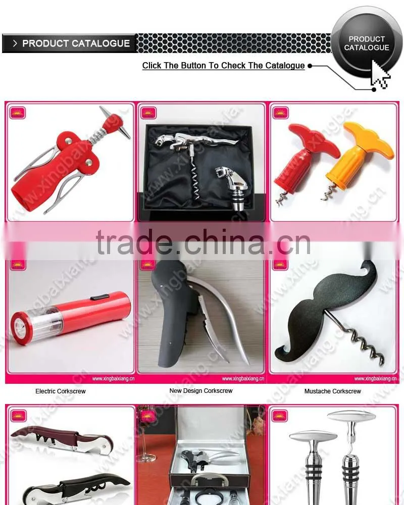 High quality iron deluxe carabiner with wine opener