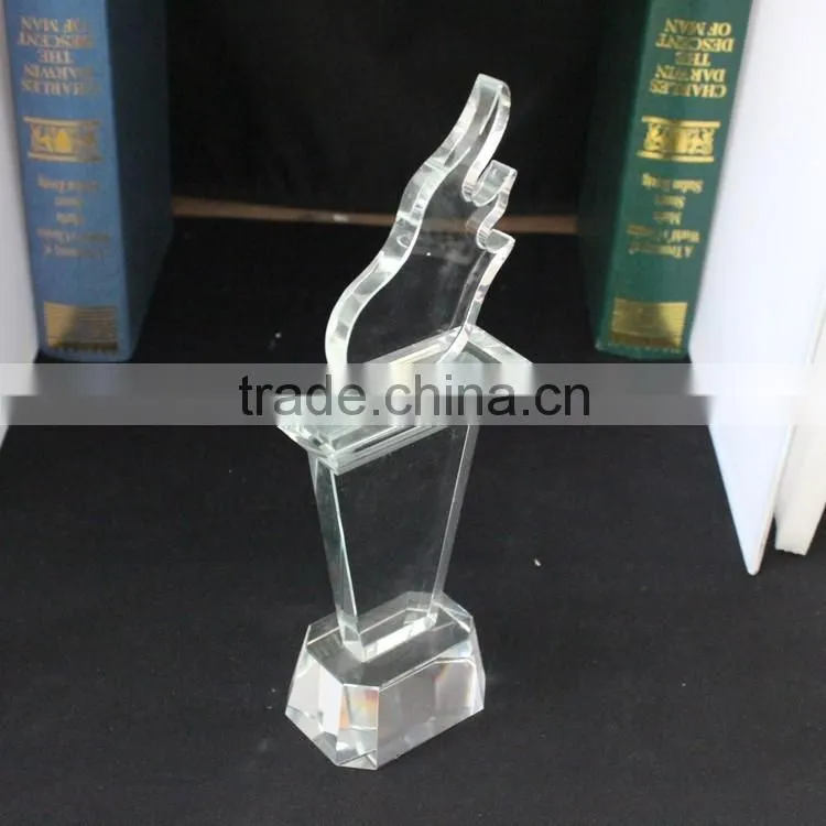 cheap Transparent Flame speacial Crystal Trophy