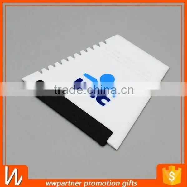 Custom irregular plastic ice scraper with rubber blade