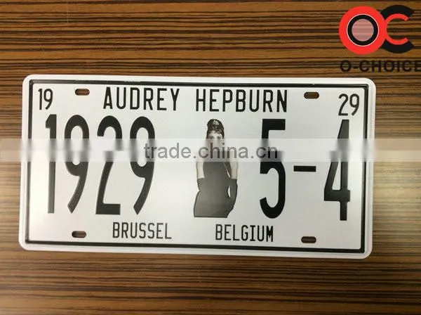 15x31cm Embossed vintage tin signs License plate