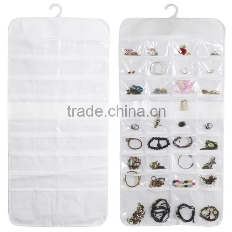 72 Pockets Hanging Jewelry Organizer Earring Storage Bag