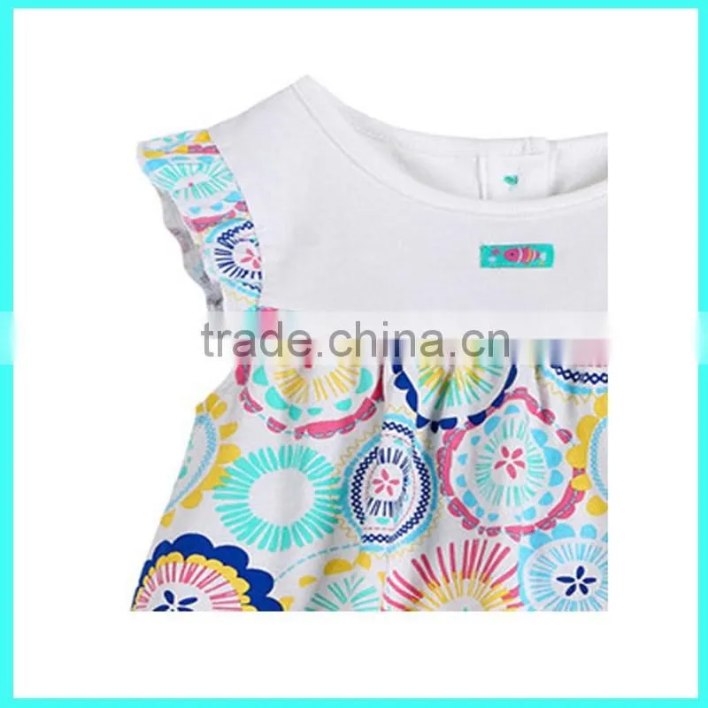 Wholesale short-sleeve cotton kid girls princess baby dress pictures for summer