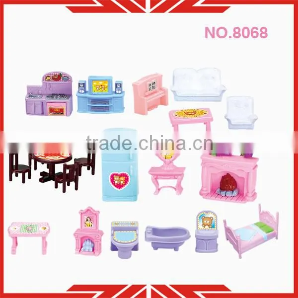 plastic play set 8068 plastic toy villa with doorbell,light and pendant lamp